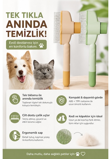 Masaj Etkili Tüy Temizleyici Tarak