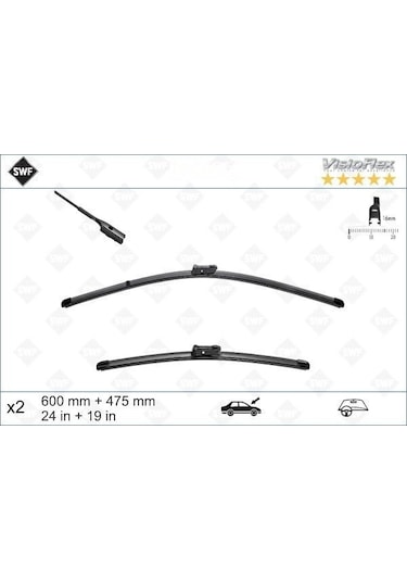Vw Passat B7 Ön Silecek Seti Muz Tipi 2012-2014 Swf