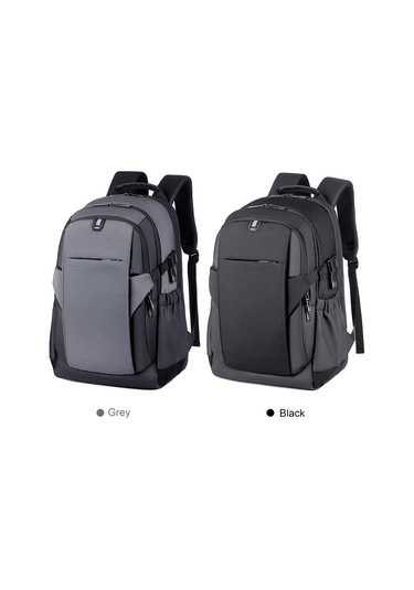 Lemestar Usb Şarj Portlu, Suya Dayanıklı Oxford Kumaşlı, Çok Bölmeli Seyahat-iş Okul Sırt Çantası Gri Gri