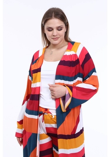 Myline Kadın Kuşaklı Uzun Kimono