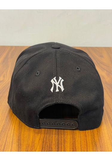 Hamze Ny Yankees New York Nakış Hip Hop Snapback Rapper Şapka Cap Siyah - Beyaz