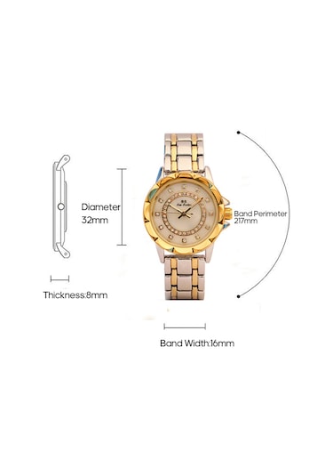 Leezsing Kadın Moda Saat Metal Kasa Bant Analog Kol Saati Parıldayan Elmas Kuvars Saat