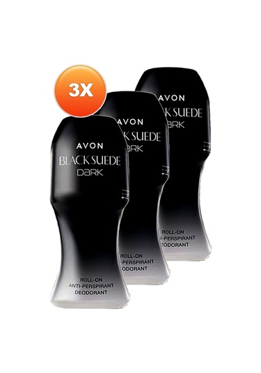 Avon Black Suede Dark Erkek Roll-On Deodorant 3 x 50 ML