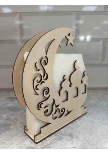 Masterskaa Derevannyh İzdelij Müslüman Masa Üstü Peçetelik Dekorasyon 390580097 Açık Renk Ahşap