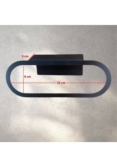 Lazer Kendinden Yapışkanlı Ve Vidalı Oval Havluluk Mat Siyah Çok Renkli