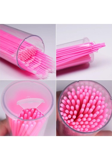 Aşılı Kirpik Uzatma Temizleme Pamuklu Çubukla Kirpik Kaldırma Tutkal Sökücü 100pcs Purple