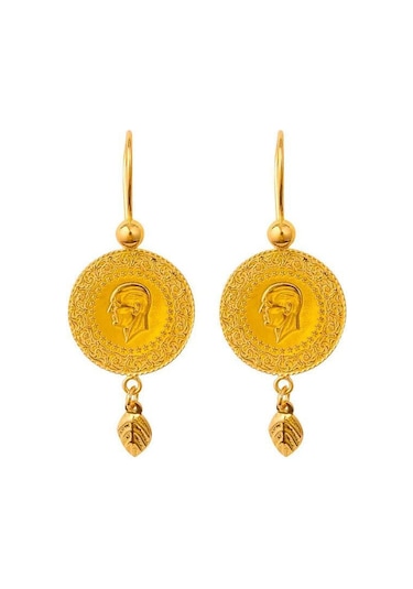 Ziynet Çeyrek Yaprak Küpe 22 Ayar Altın