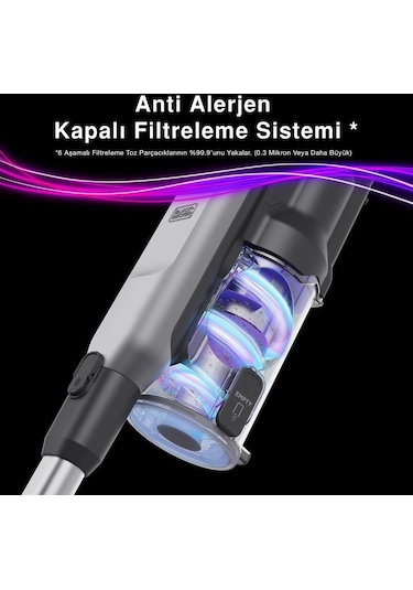 Black+Decker Summit Series BHFEA640WP-QW Pet Şarjlı Dikey Süpürge