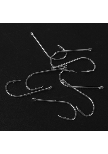 Xiyyadms 100 Adet Yüksek Karbon Çelik İki Tırnaklı Uzun Saplı Deniz/su Altı Balık İğnesi 10 Numara - Dayanıklı, Kuru Bait Tutucu