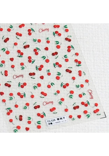 Taze Tatlı Meyve Tasarım 3d Kendinden Yapışkanlı Tırnak Sanat Süslemeleri Çıkartmalar Limon Kiraz 5d Yumuşak Kabartmalar Tırnak Çıkartmaları Toptan Orta Kumral