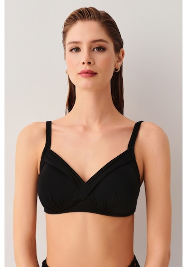 Suwen Kaplı Bantlı Toparlayıcı Bikini Üst Sbn25380012 Siyah
