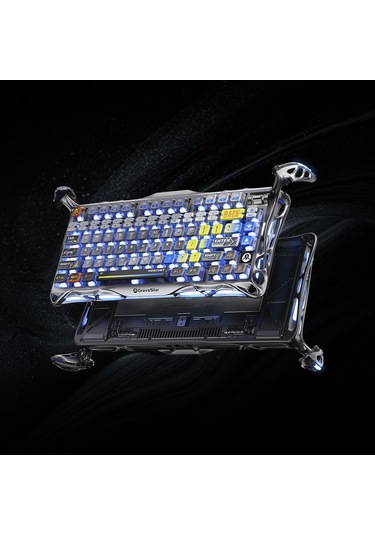 Gravastar Mercury K1 Pro Rgb Kablosuz Mekanik Gaming Klavye, Alüminyum Çerçeveli, İngilizce Q, Uzay