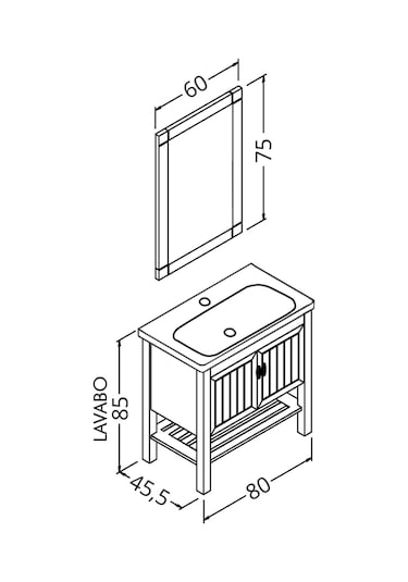 Helen 80 Cm Banyo Dolabı-Beyaz (Boy Dolap Hariç )