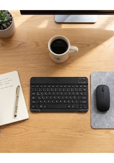 Kablosuz Klavye Ve Mouse Kombosu Bluetooth Uyumlu Sessiz Set Diğer