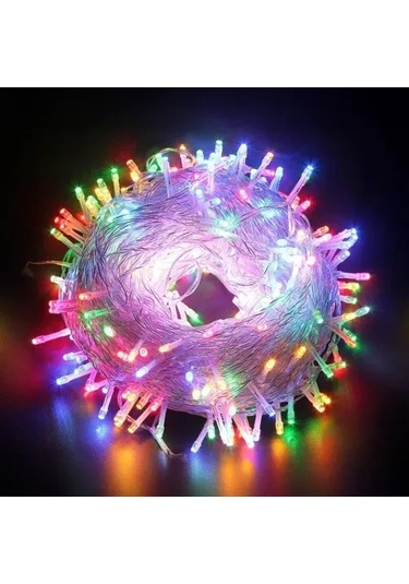 10m 100 Led Boncuk Lamba Rgb Işık Şeffaf Kablo Çok Renkli