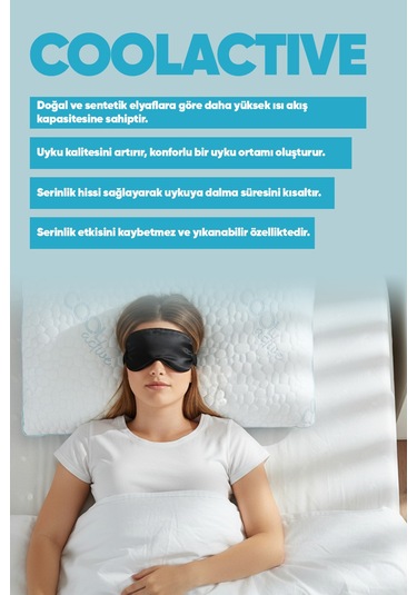 Ortopedik Isı Emici Cool Actıve Uyku Yastığı - Isı Kontrollü Akıllı Visco Yastık Terleme Önleyici Beyaz