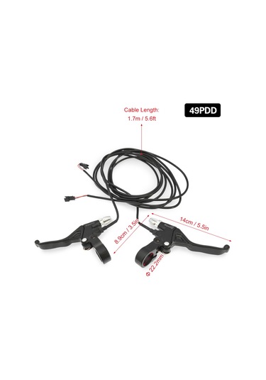 Reedark Elektrikli Bisiklet Fren Kolu, Scooter Fren Kolu Alüminyum Alloy 1.7m Kablo 49pdd Gümüş Rengi