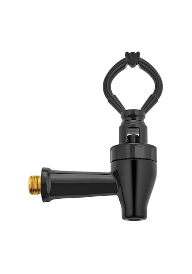 Çay Kazanı, Çay Otomatı Ve Semaver İçin Dıştan Dişli Siyah Plastik Musluk - Somun Ve Conta Dahil Siyah