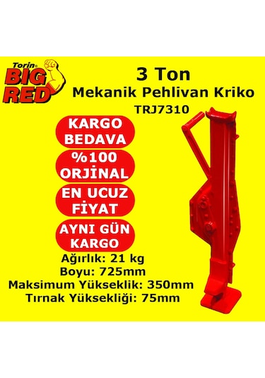 Bigred Trj7310 3 Ton Mekanik Pehlivan Kriko