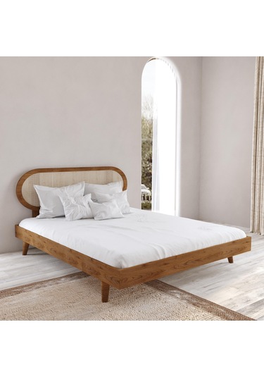 Padova Hazeran Ahşap Ceviz Karyola Kolay Kurulum-930 Çift Kişilik