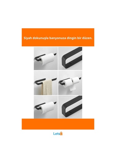 Dayanıklı Paslanmaz Metal Mat Siyah Havluluk Çok Renkli