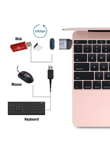 Cr24 M-ac-book Thunderbolt Uyumlu Type-c 3.1'den Usb 3.1'e 10gbps Hız Çevirici Adaptör