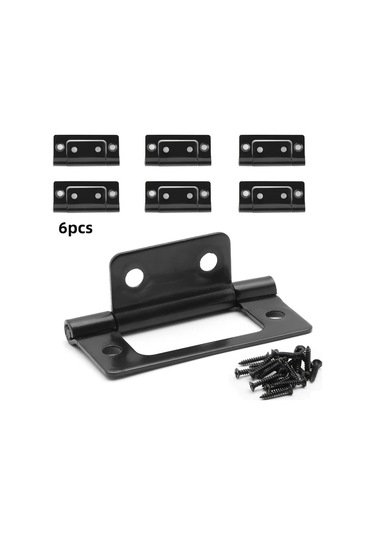 Chenkestoreone 6 Adet Mat Siyah Deliksiz Montaj Dayanıklı Kapı Menteşesi Siyah