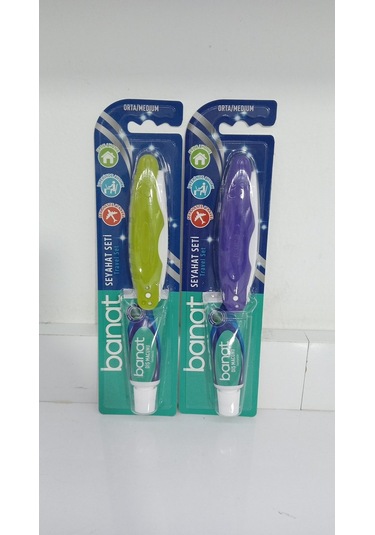 Banat Seyahat Setı 15ml Macun+pocket Dıs Fırcası - Orta 2 Li Temel Bakım