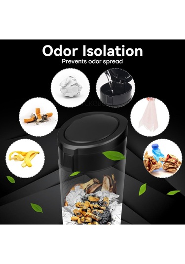 Kapaklı Siyah Araba Çöp Kutusu - 2'li Paket Mini Araba Çöp Kutusu Bardaklık - Küçük Sızdırmaz Araç Çöp Kutusu - Araba Düzenleyiciler