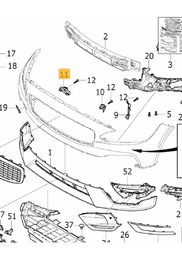 Volvo S90 V90 Tampon Braketi Ön Merkez 2017-2020