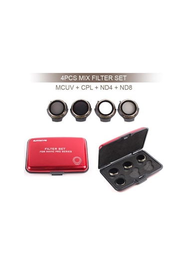 Dji Mavic Pro Kamera İçin Kızaklı Optik Lens 4 Lü Filtre Set Mcuv / Cpl / Nd4 / Nd8