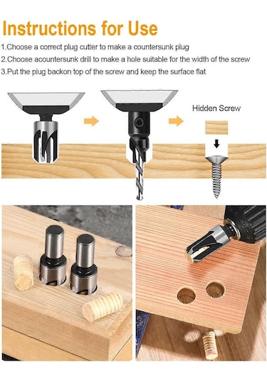 Havşa Matkap Ucu Seti, Ahşap İşleme İçin Ayarlanabilir Havşa Aletleri, Tezgah Lavabo Deliklerinde Pah Kırma