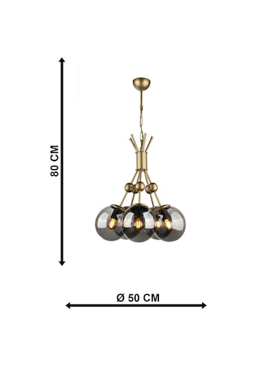 Begüsa Delf 5 Li Avize Eskitme Füme Cam Eskitme - Füme