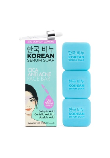 Green Label Korean Cıca Antı-acne Face Bar Akne Yüz Sabunu 3 60gr Çiçek - Meyve