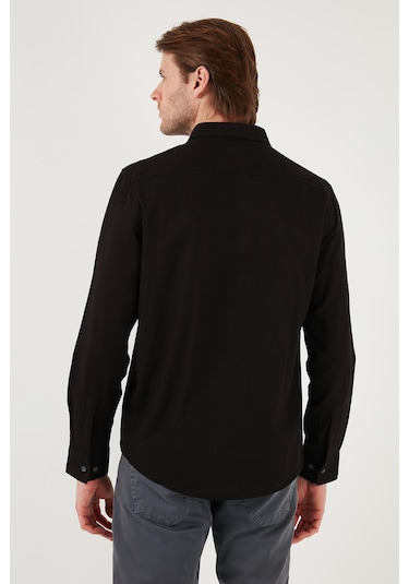 Buratti Pamuklu Regular Fit Düğmeli Yaka Erkek Gömlek Cf20S111871 Siyah