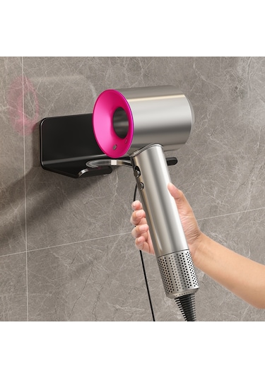 Yunboo Banyo Fön Tutucu Duvarlı Delme Yok - Çelik Qara Renk, Pratik Kurulum, Saç Kurutma Makinesi İçin Dayanıklı Rahat Kolluk Diğer