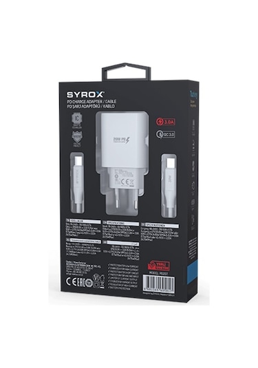 Syrox Supreme 25W Pd Type-C Şarj Cihazı Pd25T