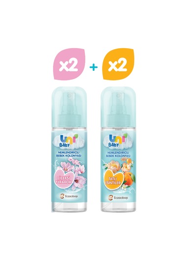 Uni Baby Kolonya Çiçeksi Kokular 2'Li&Tatlı Esintiler 2'Li 600Ml