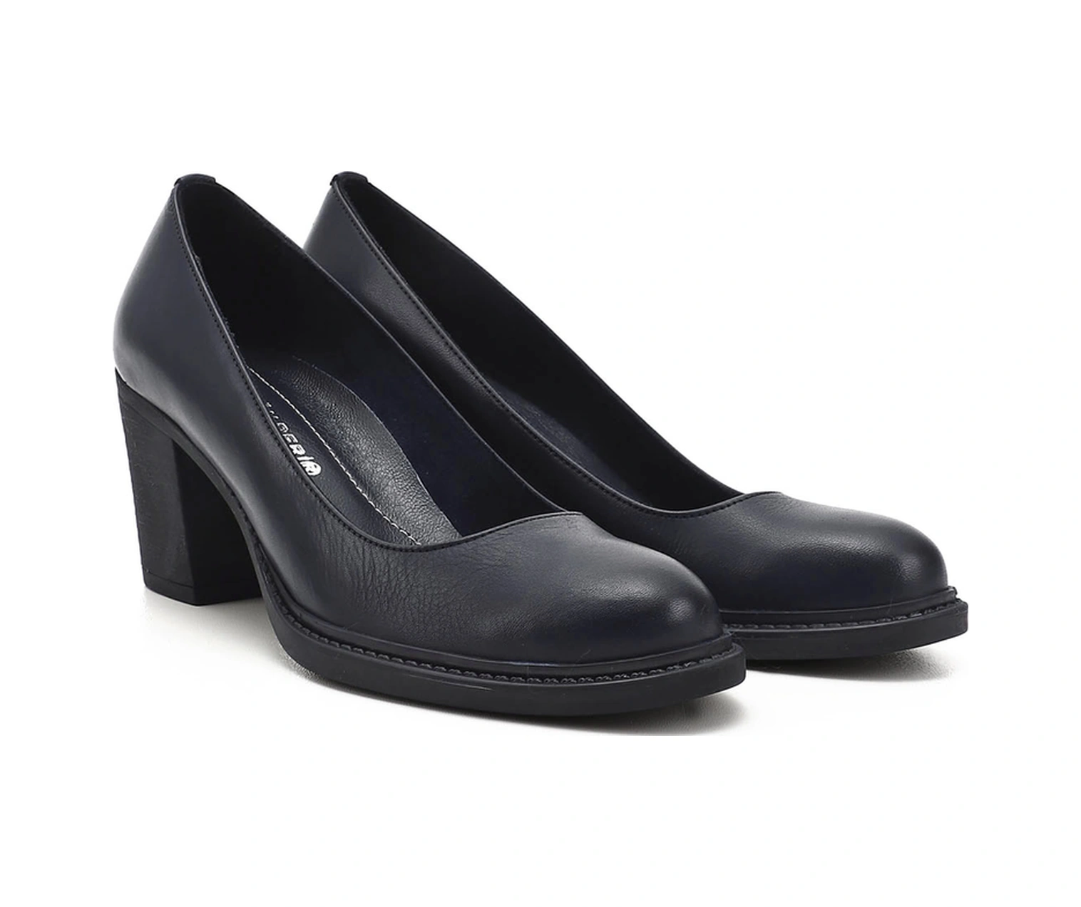 Gönderi R Kadın Lacivert Antik Orta Kalın Topuklu Hakiki Deri Ayakkabı Gdza13424336 Lacivert