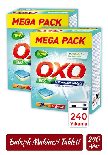 Oxo 240 Adet Bulaşık Makinesi Tableti Mega Paket Deterjan Hepsi B