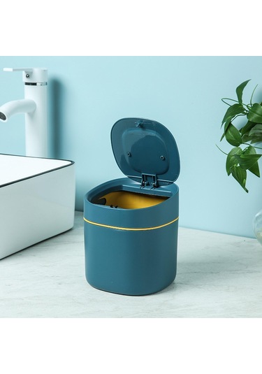 Suntek Magideal Mini Masaüstü Çöp Kutusu Sepeti Kovası Ev Mavi