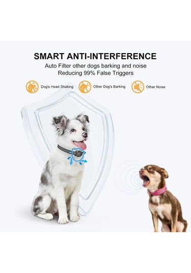 Geeroyoo Akıllı Renkli Ekranlı Otomatik Köpek Eğitim Kolyesi, Titreşimli Havlama Önleyici, Su Geçirmez Siyah