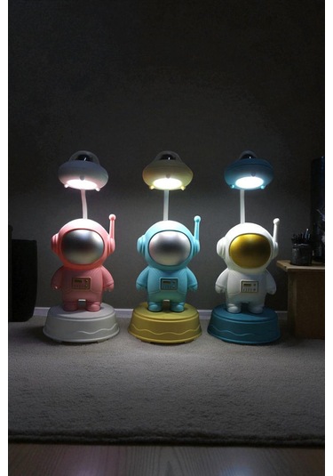 Şarjlı Taşınabilir Mandallı Masa Lambası Siyah