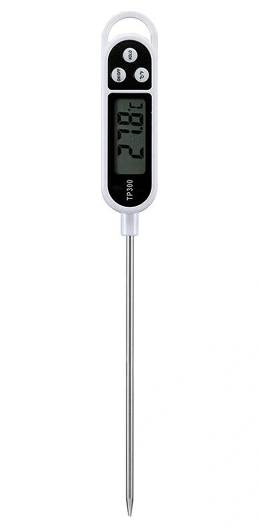 Youmex Gıda Sıcaklık Ölçer, Çelik Sondalı Hızlı Ölçüm, Ev Ve Barbekü Kullanıma Uygun, -50 C 300 C Aralığı, Lcd Ekranlı Siyah - Beyaz