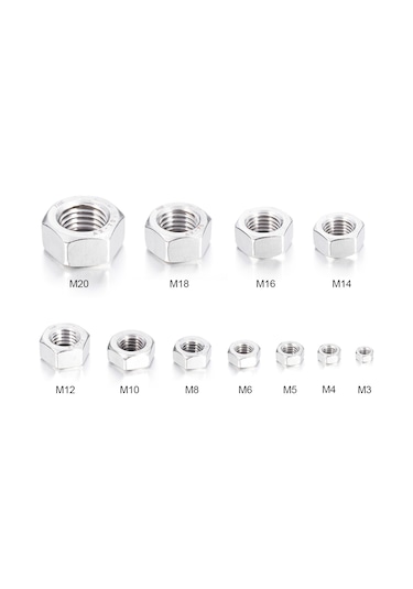 Suofeng 5 Adet M4 304 A2 Çelik Beyaz Çinko Kaplı Dın934 Yuvarlak Yüzeyli Dayanıklı Altıgen Somun Anahtarı