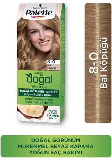 Palette Kalıcı Doğal Renkler Saç Boyası 8 - 0 Bal Köpüğü X 3 Adet