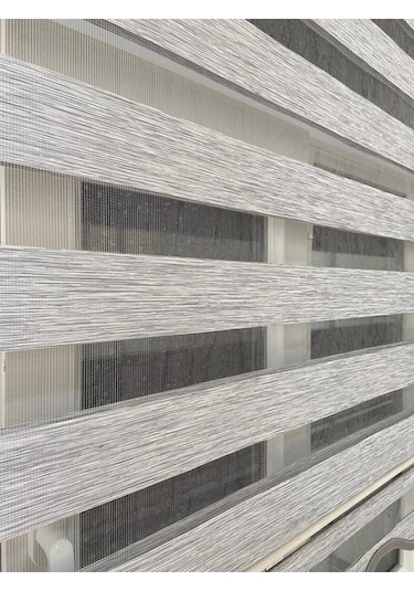 Ithal Bambu Gri Zebra Stor Perde Etek Dilimli Alüminyum Kasa Etek Dilimi  Grii 10 x 10