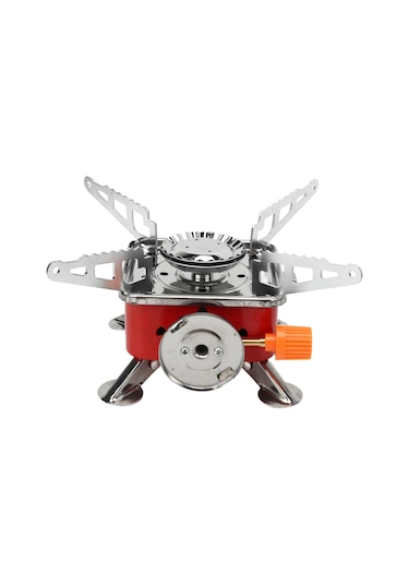 Kamp Sobası, Katlanabilir Kare Soba, Rüzgar Açık Kamp Piknik Gazı, Metal Kamp Sobası, Açık Sırt Çantası Yürüyüş Piknik İçin Gri