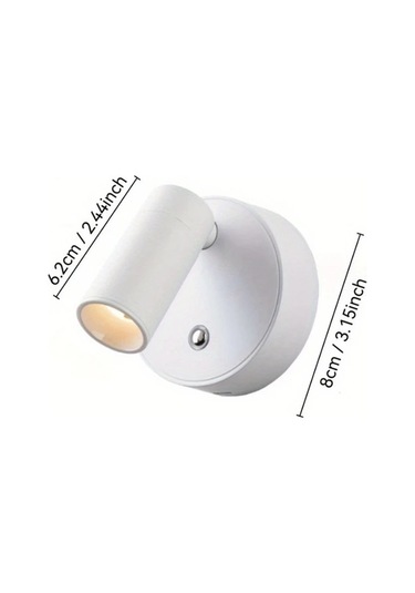 Willowhaven Beyaz 360 Derece Dönen Usb Şarjlı Dokunmatik Led Yatak Başı Lambası Beyaz