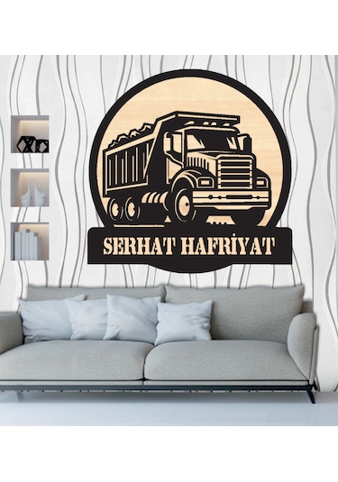 Kamyon Temalı Ahşap Duvar Tablo Ahşap